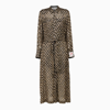 Golden Goose Belted Leopard-print Metallic Fil Coupé Chiffon Midi Shirt Dress In 81421