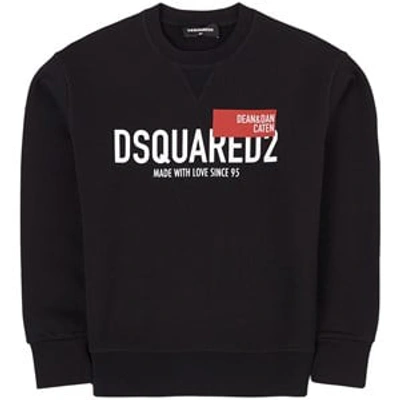 Dsquared2 Black Teen Sweatshirt With Print Dsquared Kids