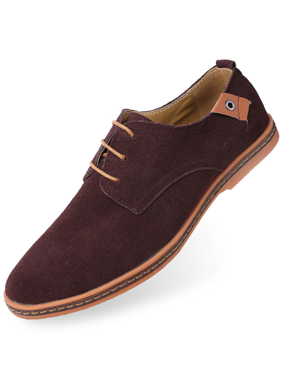 Mio Marino Men's Classic Suede Derby Oxford Shoes Men's Shoes In Dark Brown