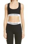Rabanne Logo Band Sports Bra In P001 Black
