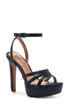 Jessica Simpson Balina 3 Womens Strappy Open Toe Heels In Dark Royal