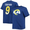 FANATICS FANATICS BRANDED MATTHEW STAFFORD ROYAL LOS ANGELES RAMS BIG & TALL PLAYER NAME & NUMBER T-SHIRT