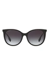 Burberry Icon Stripe 55mm Wayfarer Sunglasses In Grey