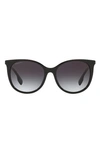Burberry Icon Stripe 55mm Wayfarer Sunglasses In Black