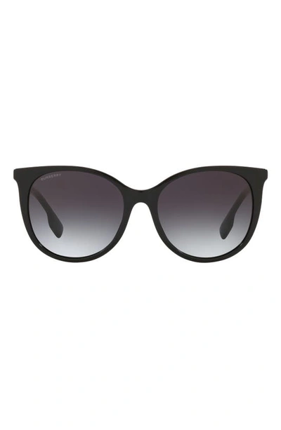 Burberry Icon Stripe 55mm Wayfarer Sunglasses In Grey