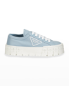 Prada 50mm Logo Flatform Sneakers In Astrale