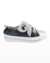 Ron White Novena Napa Leather Demi-wedge Sneakers In Navy/silver