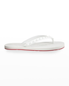 Christian Louboutin 10mm Loubi Flip Rubber Flip Flops In White
