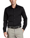 Theory Sylvain Mens Poplin Tab Collar Button-down Shirt In Black