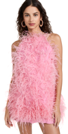 Cult Gaia Shannon Ostrich Feather Dress In Shell Pink