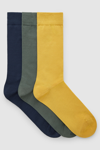 Cos 3-pack Mercerized Cotton Socks In Yellow