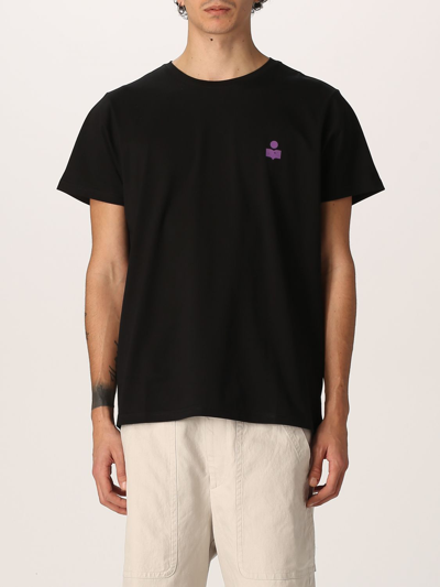 Isabel Marant Cotton Tshirt With Logo In Violet