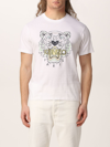 Kenzo Cotton T-shirt With Logo And Tiger In White