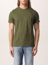 Dondup Basic T-shirt With Mini Logo In Green