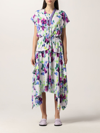 KENZO MIDI DRESS WITH BLURRED FLOWERS PRINT,360314001