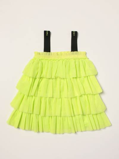 Twinset Kids' Flounced Tulle Skirt In Lime