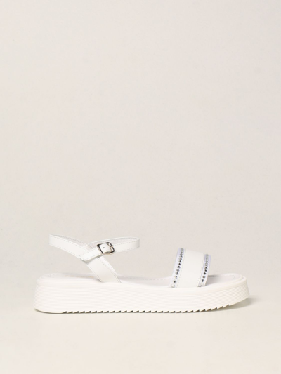 Montelpare Tradition Kids' Leather Sandal In White