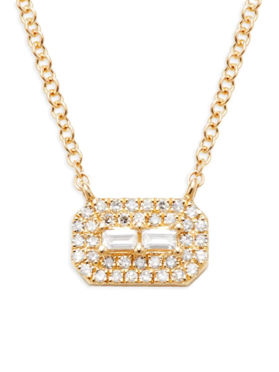 Saks Fifth Avenue Women's 14k Yellow Gold & 0.14 Tcw Diamond Pendant Necklace/18"