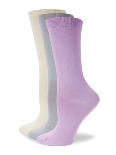 Hue Women's 3-pair Sleek Sock Set In Multi