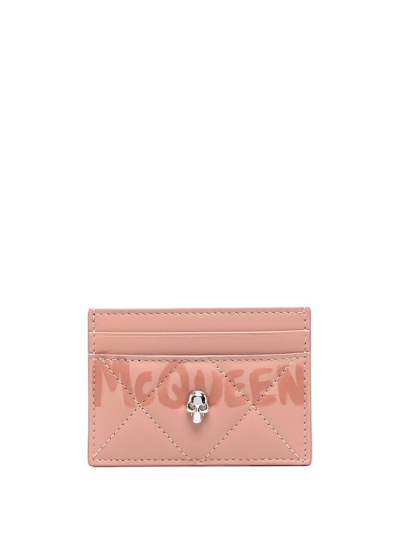 Alexander Mcqueen Logo印花卡夹 In Pink