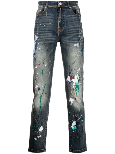God's Masterful Children Artist Hand-painted Jeans In Blue