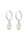 DOWER & HALL TIMELESS OVAL PEARL CHARM HOOPS