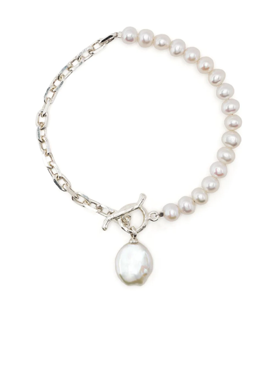 Dower & Hall Luna Keshi Pearl Bracelet In White