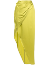 MICHELLE MASON WRAP-EFFECT SILK CHARMEUSE SKIRT