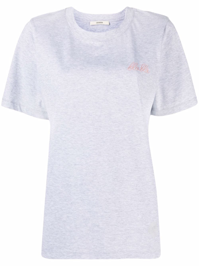 Odeeh Embroidered Logo Short-sleeve T-shirt In Grey