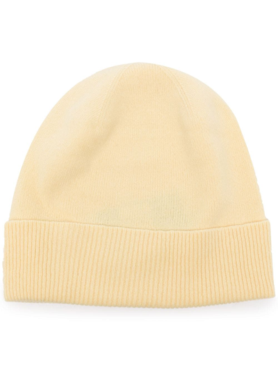 Pringle Of Scotland Ribbed Double-layer Beanie In Yellow