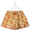 Zimmermann Floral-print Cotton Shorts In Green