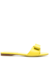 Ferragamo Vara Bow Open-toe Sandals In Yellow