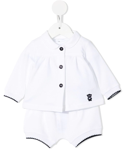 Emporio Armani Babies' Logo-embroidered Gift-box Set In White