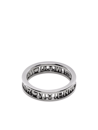 希少サイズ✨️Vivienne Westwood Mayfair Ring　XL Vivienne Westwood Mayfair Sterling Silver Ring In Black | ModeSens