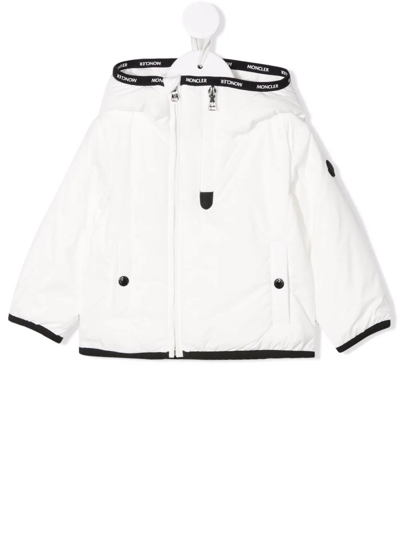 Moncler Babies' 对比边饰细节夹克 In White