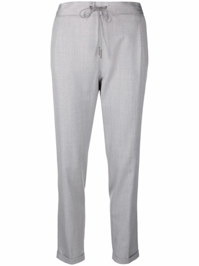 Fabiana Filippi Pleated Cropped Trousers In Grey