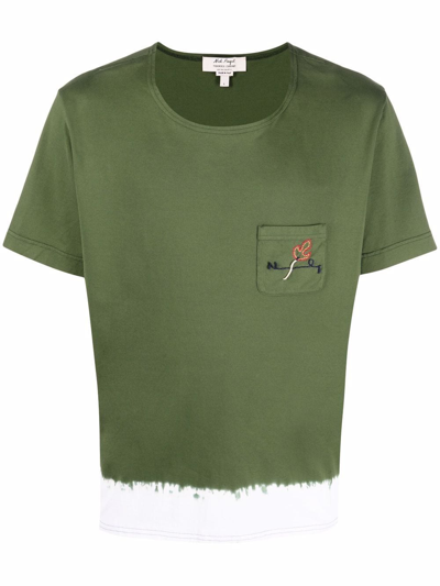 Nick Fouquet Two-tone Short-sleeved T-shirt In Green