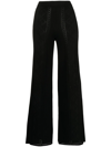 Marine Serre Crescent Moon-pattern Wide-leg Trousers In Black