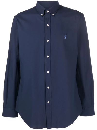 Polo Ralph Lauren Embroidered Polo-pony Shirt In Blue