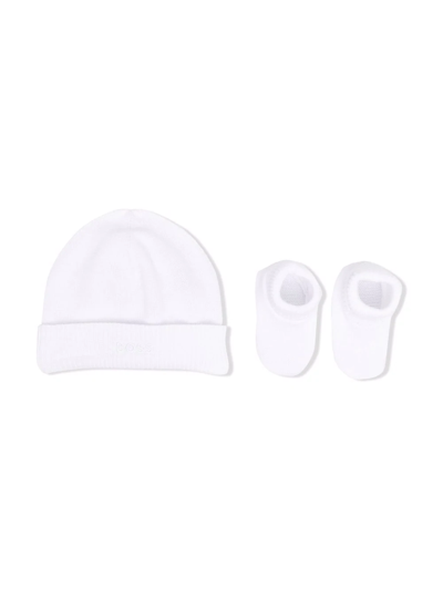 Bosswear Babies' Cotton Hat Set In White