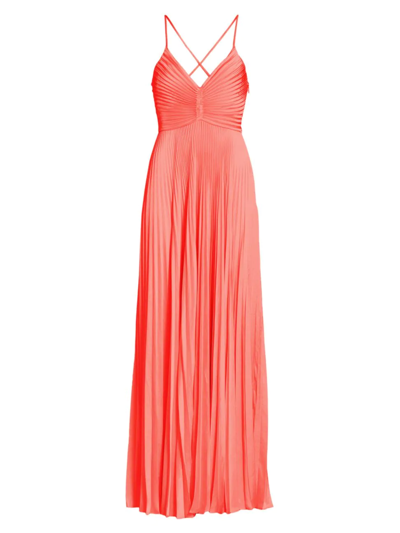 A.l.c Aires Pleated Gown In Hibiscus