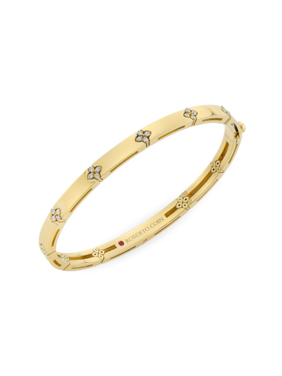 ROBERTO COIN WOMEN'S LOVE IN VERONA 18K YELLOW GOLD & 0.15 TCW DIAMOND BANGLE