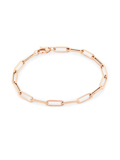 Saks Fifth Avenue 14k Pink Gold Paper-clip-chain Bracelet In Rose Gold