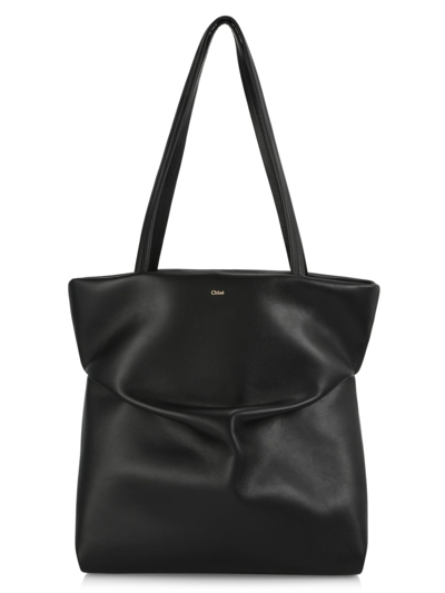 Chloé Judy Slouchy Leather Tote Bag In Black | ModeSens