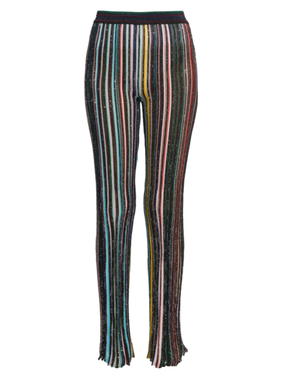 Missoni Metallic Striped Paillette Straight-leg Trousers In Neutral