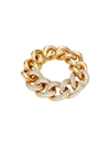 ADRIANA ORSINI WOMEN'S ELEVATE 18K-GOLD-PLATED CUBIC ZIRCONIA PAVÉ CURB CHAIN RING
