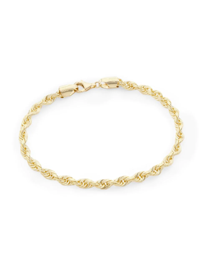 Saks Fifth Avenue Men's 14k Yellow Gold Diamond-cut Rope Chain Bracelet/8" X 5mm