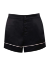 AGENT PROVOCATEUR WOMEN'S CLASSIC CONTRAST-PIPING SILK PAJAMA SHORTS