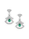 Bvlgari Women's Divas' Dream 18k White Gold, Diamond, & Emerald Drop Earrings