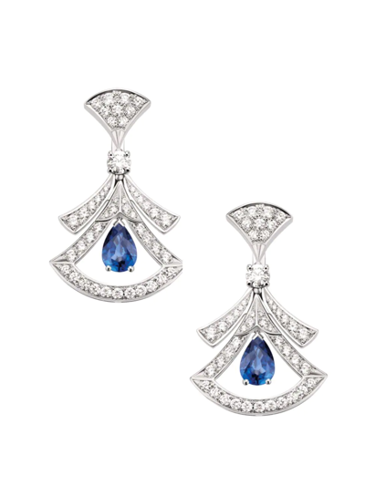 Bvlgari Women's Divas' Dream 18k White Gold, Diamond, & Sapphire Drop Earrings